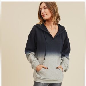 Two-Tone Dip Dyed Hoodie by Doe & Rae, Size S